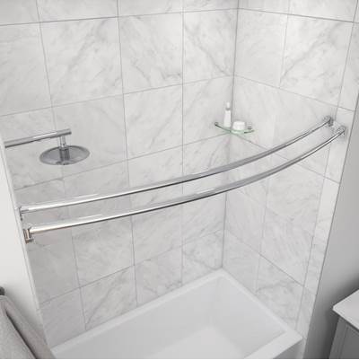 Maidstone Dual Curved Shower Curtain Rod in Chrome