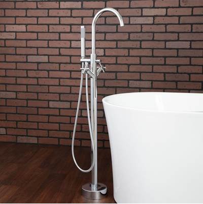 Maidstone Contemporary Freestanding Gooseneck Faucet in Chrome