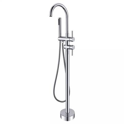 Maidstone Contemporary Freestanding Gooseneck Faucet in Chrome