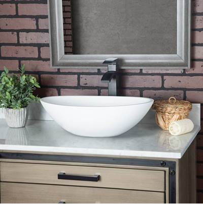 Maidstone Eze Mineralcast Vessel Sink in Matte White