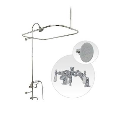 Maidstone Deck Mount Shower Kit - Down Spout Faucet in Supercoated Brass