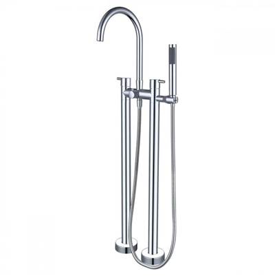 Maidstone Double Post Freestanding Gooseneck Faucet in Chrome