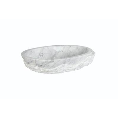 Maidstone Marble Vessel Sink in White Carrera Marble