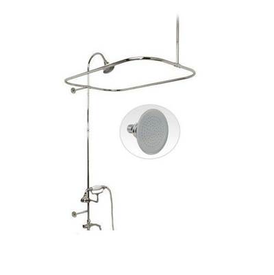 Maidstone Clawfoot Tub Shower Conversion Kit - Side Mount - With Shower Enclosure Ring in Chrome