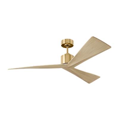 Visual Comfort Fan Collection Adler 52" Ceiling Fan in Burnished Brass with Washed White Oak Blades