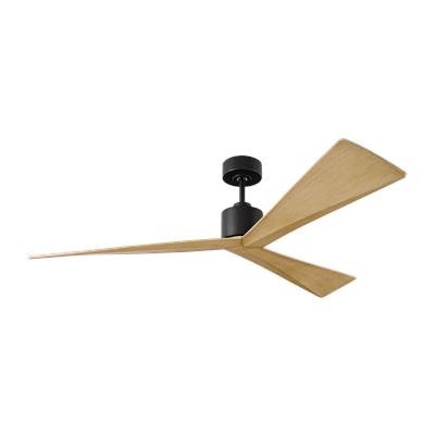 Visual Comfort Fan Collection Adler 60" Ceiling Fan in Midnight Black with Natural Honey Blades