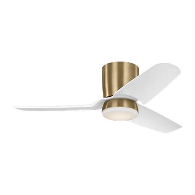 Visual Comfort Fan Collection Colgin 44" Hugger LED Ceiling Fan in Satin Brass with Matte White Blades
