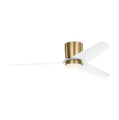 Visual Comfort Fan Collection Colgin 56 Hugger LED Ceiling Fan in Satin Brass Matte White
