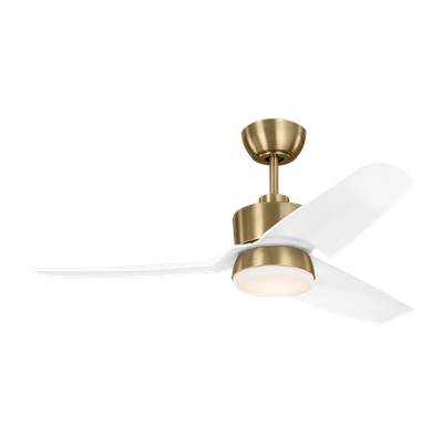 Visual Comfort Fan Collection Colgin 44" LED Ceiling Fan in Satin Brass with Matte White Blades