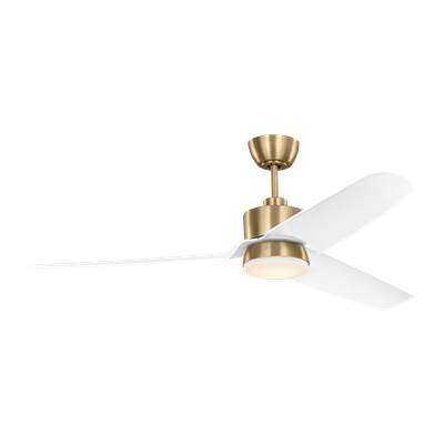 Visual Comfort Fan Collection Colgin 56" LED Ceiling Fan in Satin Brass with Matte White Blades