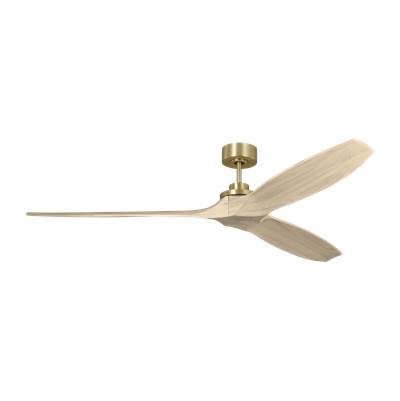 Visual Comfort Fan Collection Collins Smart 70" Ceiling Fan in Burnished Brass with Washed White Oak Blades