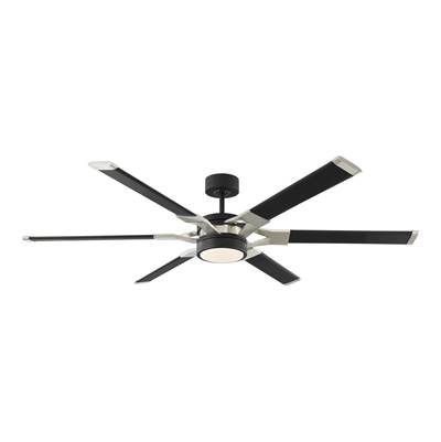 Visual Comfort Fan Collection Loft 62" LED Ceiling Fan - Brushed Steel Accents - Light Kit in Midnight Black