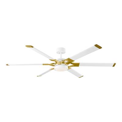 Visual Comfort Fan Collection Loft 62" LED Ceiling Fan - Burnished Brass Accents - Light Kit in Matte White
