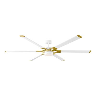 Visual Comfort Fan Collection Loft 72" LED Ceiling Fan - Burnished Brass Accents - Light Kit in Matte White