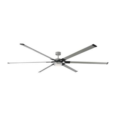 Visual Comfort Fan Collection Loft 96" LED Ceiling Fan - Midnight Black Accents - Light Kit in Painted Brushed Steel