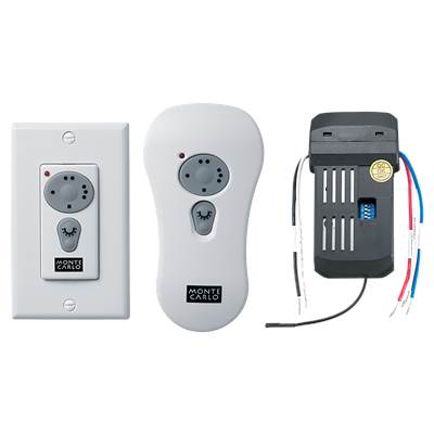 Visual Comfort Fan Collection Universal Control - 3-Speed with Dimmer - Wall/Hand-Held Battery Remote Control Kit in White