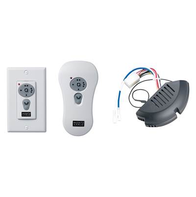 Visual Comfort Fan Collection Universal Control - 3-Speed with Dimmer and Reverse - Wall/Hand-Held Battery Remote Control Kit in White