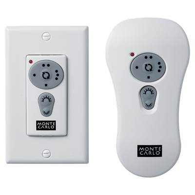 Visual Comfort Fan Collection Universal Control - 3-Speed with Dimmer and Reverse - Wall/Hand-Held Remote Transmitter Accessory in White
