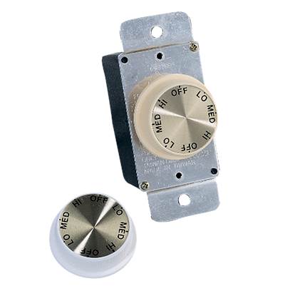 Visual Comfort Fan Collection Universal Control - 3-Speed Rotary - Hardwire Wall Control in Ivory and White