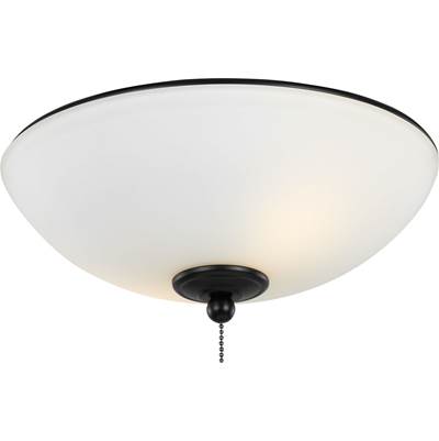 Visual Comfort Fan Collection Universal Light Kits 12'' LED Light Kit - Matte White Glass in Matte Black