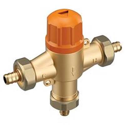 Moen Commercial Thermostatic Mixing Valve - 1/2" Crimp Ring PEX Connection - 12 GPM in Unfinished