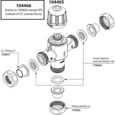 Moen Commercial Thermostatic Mixing Valve - 1/2" IPS Connection - 12 GPM in Unfinished