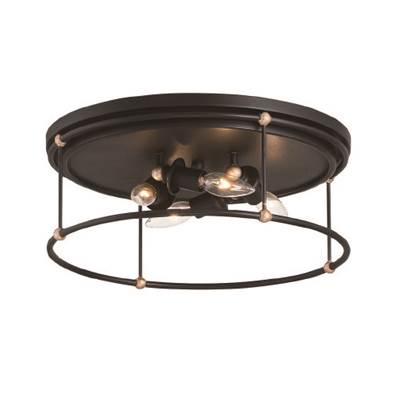 Minka-Lavery Westchester County 4-Light Flush Mount in Sand Coal Skyline Gold