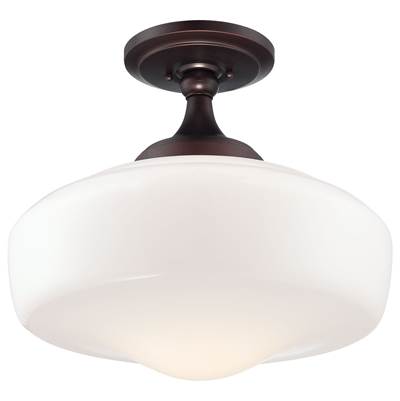 Minka-Lavery 1-Light Semi Flush Mount in Brushed Bronze
