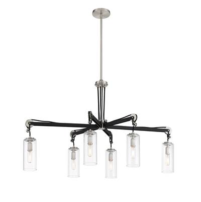 Minka-Lavery Pullman Junction 6-Light Island Pendant in Coal Brushed Nickel