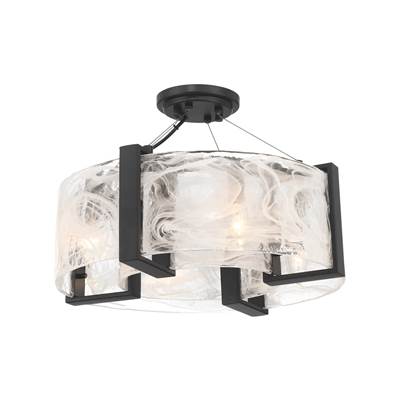 Minka-Lavery Cloud Break 4-Light Semi Flush Mount in Coal