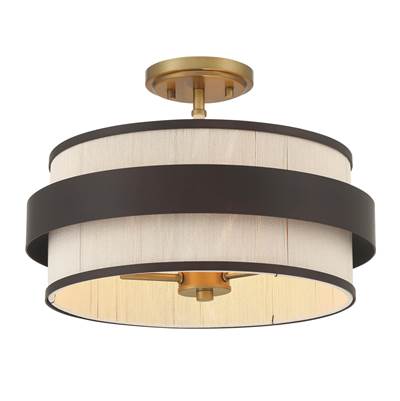 Minka-Lavery 3-Light Semi Flush in Legacy Brass Painted