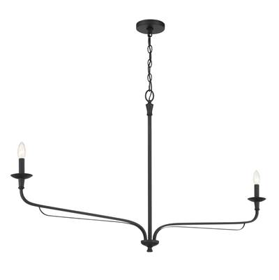 Minka-Lavery 2-Light Chandelier in Dark Matte Black
