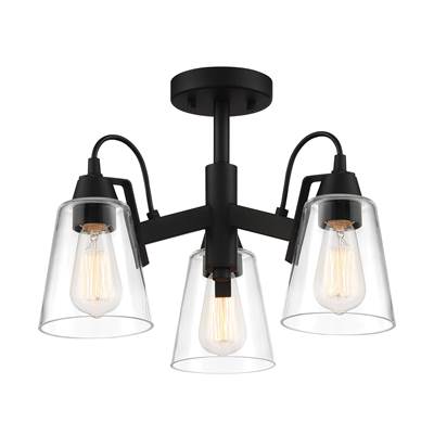 Minka-Lavery Beckonridge 3-Light Semi Flush in Coal