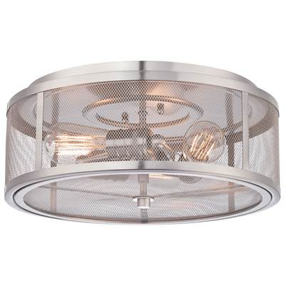 Minka-Lavery Downtown Edison 3-Light Flush Mount in Brushed Nickel