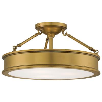 Minka-Lavery Harbour Point 3-Light Semi Flush in Liberty Gold