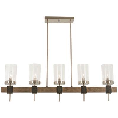 Minka-Lavery Bridlewood 5-Light Island Pendant in Stone Grey Brushed Nickel