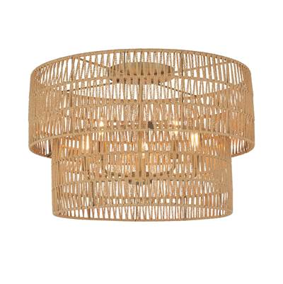 Minka-Lavery Bungalow Heaven 5-Light Flush Mount in Soft Brass