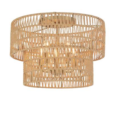 Minka-Lavery Bungalow Heaven 5-Light Flush Mount in Soft Brass
