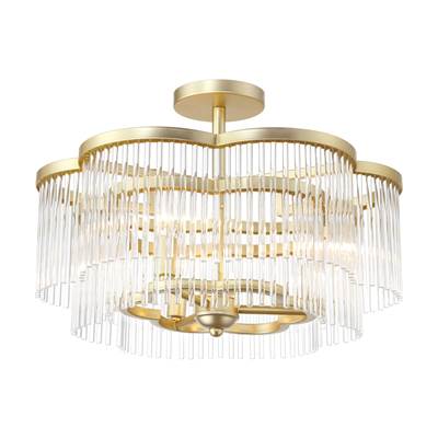 Minka-Lavery Azura 3-Light Semi Flush Mount in Heirloom Brass