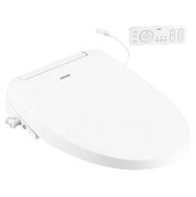 3-Series Electric Bidet Seat for Elongated Toilets in White with Remote Control and Nightlight