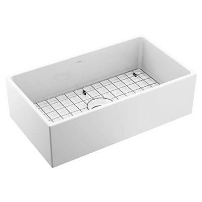 Moen White Fireclay 33 in. Single Bowl Farmhouse Apron Front Kitchen Sink - Unfinished