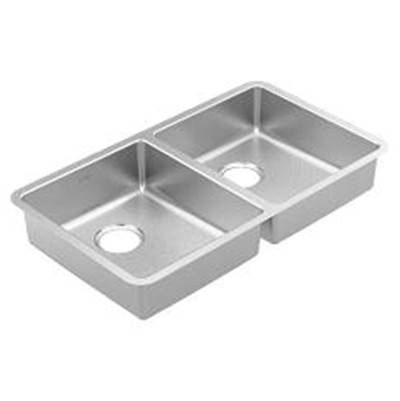 Moen Stainless steel 18 gauge double bowl sink
