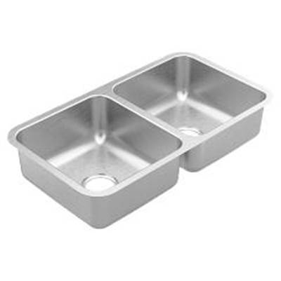 Moen Stainless steel 20 gauge double bowl sink