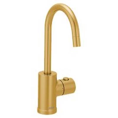 Brushed gold one-handle undermount beverage faucet