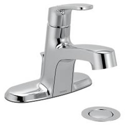 Chrome one-handle bathroom faucet
