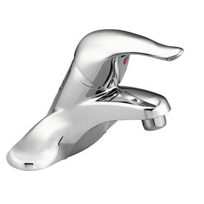 Chrome one-handle bathroom faucet