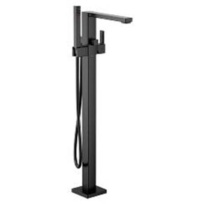 Moen Matte black one-handle tub filler includes hand shower