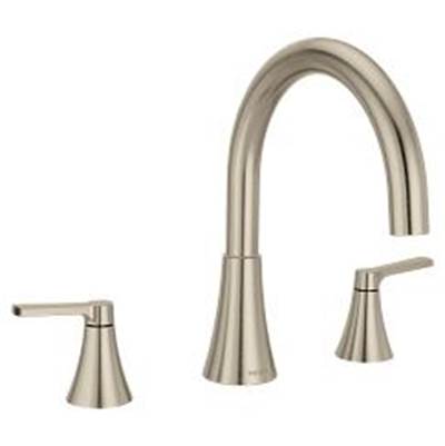 Brushed nickel two-handle roman tub faucet