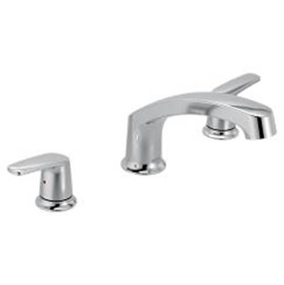 Chrome two-handle roman tub faucet