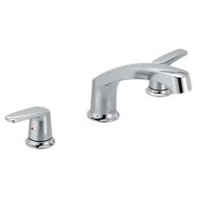 Chrome two-handle roman tub faucet